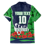 Personalized Canberra Raiders ANZAC Tribute Family Matching Tank Maxi Dress and Hawaiian Shirt Poppy Field Soldier Silhouette Aboriginal Rugby Mascot