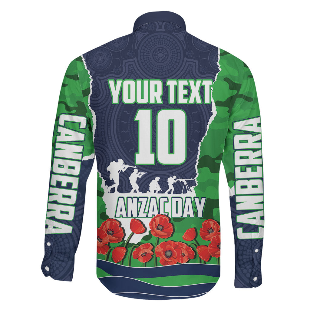Personalized Canberra Raiders ANZAC Tribute Family Matching Tank Maxi Dress and Hawaiian Shirt Poppy Field Soldier Silhouette Aboriginal Rugby Mascot