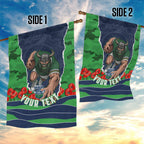 Personalized Canberra Raiders ANZAC Tribute Garden Flag Poppy Field Soldier Silhouette Aboriginal Rugby Mascot