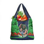 Personalized Canberra Raiders ANZAC Tribute Grocery Bag Poppy Field Soldier Silhouette Aboriginal Rugby Mascot