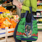 Personalized Canberra Raiders ANZAC Tribute Grocery Bag Poppy Field Soldier Silhouette Aboriginal Rugby Mascot