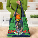 Personalized Canberra Raiders ANZAC Tribute Grocery Bag Poppy Field Soldier Silhouette Aboriginal Rugby Mascot