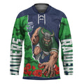 Personalized Canberra Raiders ANZAC Tribute Hockey Jersey Poppy Field Soldier Silhouette Aboriginal Rugby Mascot