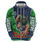 Personalized Canberra Raiders ANZAC Tribute Hoodie Poppy Field Soldier Silhouette Aboriginal Rugby Mascot