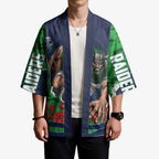 Personalized Canberra Raiders ANZAC Tribute Kimono Poppy Field Soldier Silhouette Aboriginal Rugby Mascot