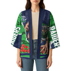 Personalized Canberra Raiders ANZAC Tribute Kimono Poppy Field Soldier Silhouette Aboriginal Rugby Mascot