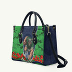 Personalized Canberra Raiders ANZAC Tribute Leather Bag Poppy Field Soldier Silhouette Aboriginal Rugby Mascot