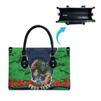 Personalized Canberra Raiders ANZAC Tribute Leather Bag Poppy Field Soldier Silhouette Aboriginal Rugby Mascot