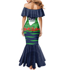 Personalized Canberra Raiders ANZAC Tribute Mermaid Dress Poppy Field Soldier Silhouette Aboriginal Rugby Mascot