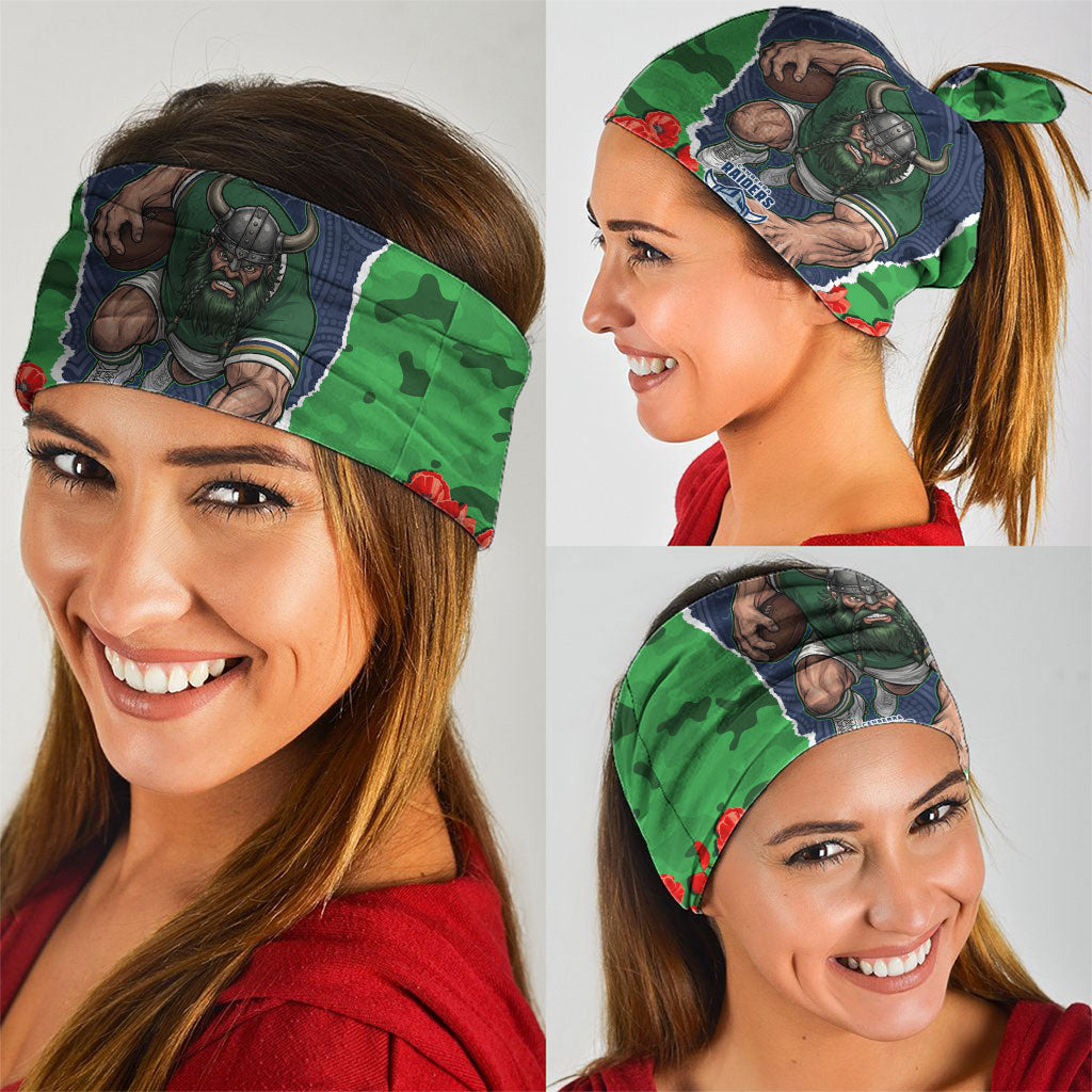 Personalized Canberra Raiders ANZAC Tribute Neck Gaiter Poppy Field Soldier Silhouette Aboriginal Rugby Mascot
