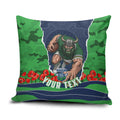 Personalized Canberra Raiders ANZAC Tribute Pillow Cover Poppy Field Soldier Silhouette Aboriginal Rugby Mascot