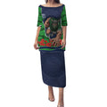 Personalized Canberra Raiders ANZAC Tribute Puletasi Poppy Field Soldier Silhouette Aboriginal Rugby Mascot