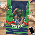 Personalized Canberra Raiders ANZAC Tribute Puzzle Poppy Field Soldier Silhouette Aboriginal Rugby Mascot