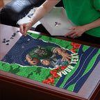 Personalized Canberra Raiders ANZAC Tribute Puzzle Poppy Field Soldier Silhouette Aboriginal Rugby Mascot