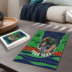 Personalized Canberra Raiders ANZAC Tribute Puzzle Poppy Field Soldier Silhouette Aboriginal Rugby Mascot