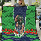 Personalized Canberra Raiders ANZAC Tribute Quilt Poppy Field Soldier Silhouette Aboriginal Rugby Mascot