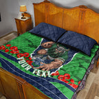 Personalized Canberra Raiders ANZAC Tribute Quilt Bed Set Poppy Field Soldier Silhouette Aboriginal Rugby Mascot