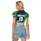Personalized Canberra Raiders ANZAC Tribute Raglan Cropped T Shirt Poppy Field Soldier Silhouette Aboriginal Rugby Mascot