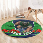 Personalized Canberra Raiders ANZAC Tribute Round Carpet Poppy Field Soldier Silhouette Aboriginal Rugby Mascot
