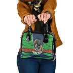 Personalized Canberra Raiders ANZAC Tribute Shoulder Handbag Poppy Field Soldier Silhouette Aboriginal Rugby Mascot