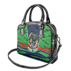 Personalized Canberra Raiders ANZAC Tribute Shoulder Handbag Poppy Field Soldier Silhouette Aboriginal Rugby Mascot