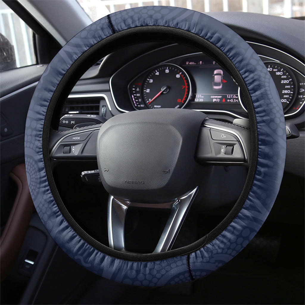 Canberra Raiders ANZAC Tribute Steering Wheel Cover Poppy Field Soldier Silhouette Aboriginal Rugby Mascot