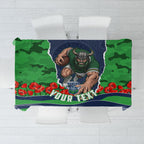 Personalized Canberra Raiders ANZAC Tribute Tablecloth Poppy Field Soldier Silhouette Aboriginal Rugby Mascot