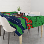 Personalized Canberra Raiders ANZAC Tribute Tablecloth Poppy Field Soldier Silhouette Aboriginal Rugby Mascot