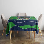 Personalized Canberra Raiders ANZAC Tribute Tablecloth Poppy Field Soldier Silhouette Aboriginal Rugby Mascot