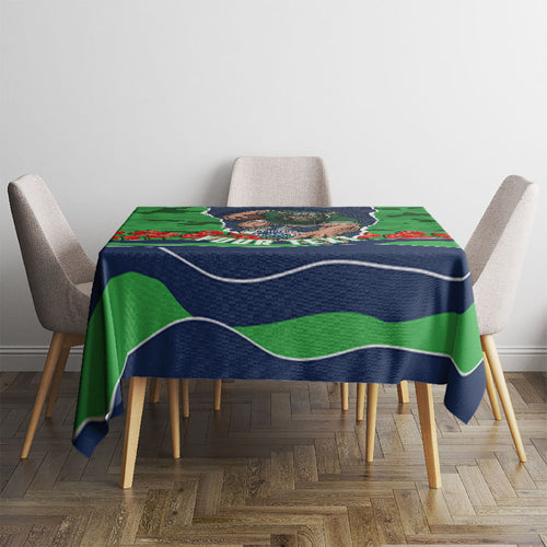 Personalized Canberra Raiders ANZAC Tribute Tablecloth Poppy Field Soldier Silhouette Aboriginal Rugby Mascot