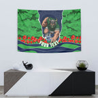 Personalized Canberra Raiders ANZAC Tribute Tapestry Poppy Field Soldier Silhouette Aboriginal Rugby Mascot