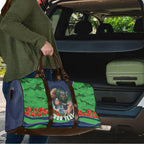 Personalized Canberra Raiders ANZAC Tribute Travel Bag Poppy Field Soldier Silhouette Aboriginal Rugby Mascot