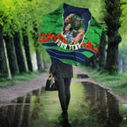 Personalized Canberra Raiders ANZAC Tribute Umbrella Poppy Field Soldier Silhouette Aboriginal Rugby Mascot