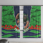 Personalized Canberra Raiders ANZAC Tribute Window Curtain Poppy Field Soldier Silhouette Aboriginal Rugby Mascot