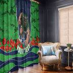 Personalized Canberra Raiders ANZAC Tribute Window Curtain Poppy Field Soldier Silhouette Aboriginal Rugby Mascot