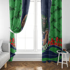 Personalized Canberra Raiders ANZAC Tribute Window Curtain Poppy Field Soldier Silhouette Aboriginal Rugby Mascot