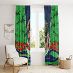Personalized Canberra Raiders ANZAC Tribute Window Curtain Poppy Field Soldier Silhouette Aboriginal Rugby Mascot