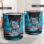 Personalized Sharks ANZAC Tribute Laundry Basket Poppy Field Soldier Silhouette Aboriginal Rugby Mascot