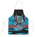 Personalized Sharks ANZAC Tribute Apron Poppy Field Soldier Silhouette Aboriginal Rugby Mascot