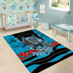 Personalized Sharks ANZAC Tribute Area Rug Poppy Field Soldier Silhouette Aboriginal Rugby Mascot
