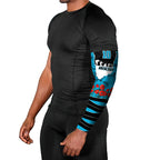 Personalized Sharks ANZAC Tribute Arm Sleeves Poppy Field Soldier Silhouette Aboriginal Rugby Mascot
