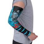 Personalized Sharks ANZAC Tribute Arm Sleeves Poppy Field Soldier Silhouette Aboriginal Rugby Mascot