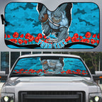 Personalized Sharks ANZAC Tribute Auto Sun Shade Poppy Field Soldier Silhouette Aboriginal Rugby Mascot