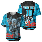 Personalized Sharks ANZAC Tribute Baseball Jersey Poppy Field Soldier Silhouette Aboriginal Rugby Mascot