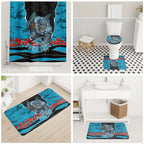 Personalized Sharks ANZAC Tribute Bathroom Set Poppy Field Soldier Silhouette Aboriginal Rugby Mascot