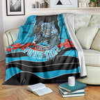 Personalized Sharks ANZAC Tribute Blanket Poppy Field Soldier Silhouette Aboriginal Rugby Mascot