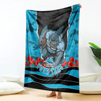 Personalized Sharks ANZAC Tribute Blanket Poppy Field Soldier Silhouette Aboriginal Rugby Mascot
