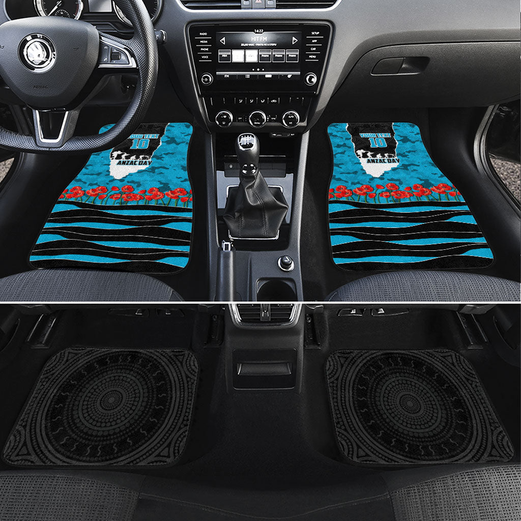 Personalized Sharks ANZAC Tribute Car Mats Poppy Field Soldier Silhouette Aboriginal Rugby Mascot