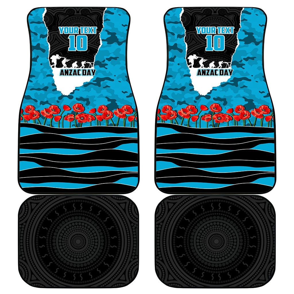 Personalized Sharks ANZAC Tribute Car Mats Poppy Field Soldier Silhouette Aboriginal Rugby Mascot