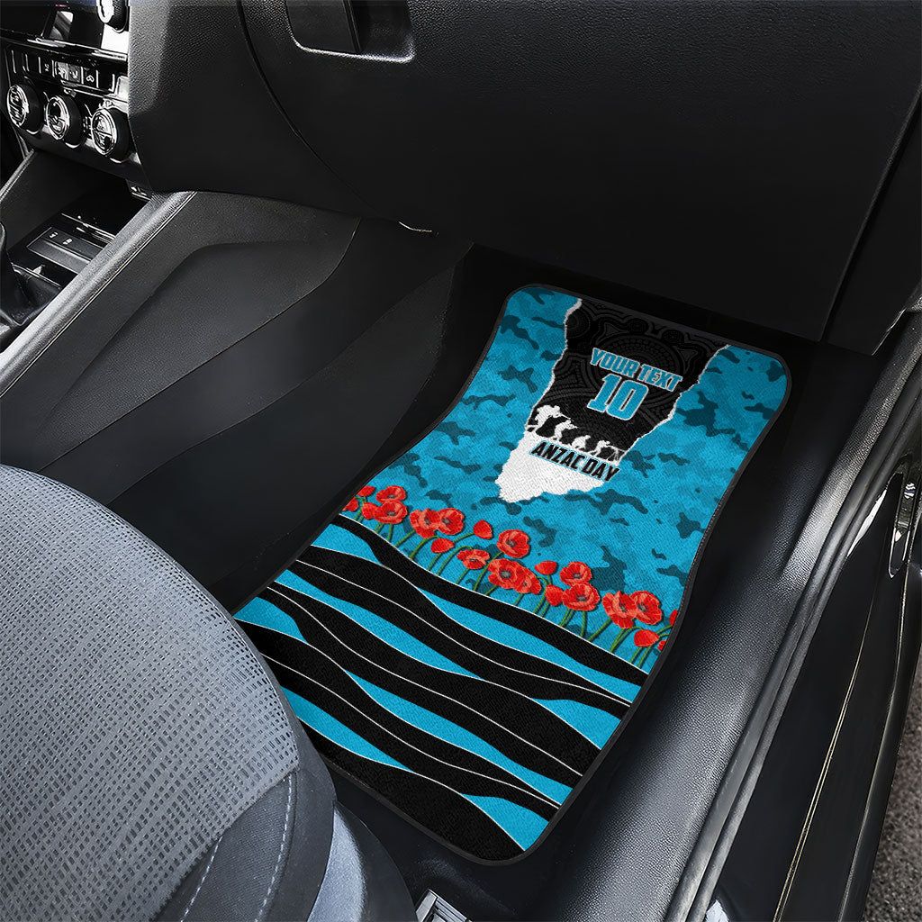 Personalized Sharks ANZAC Tribute Car Mats Poppy Field Soldier Silhouette Aboriginal Rugby Mascot